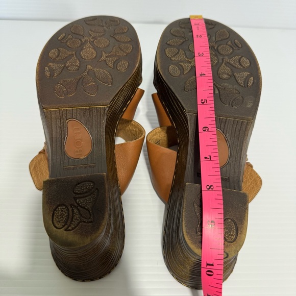 Born Charlotta Brown Leather Buckle Platform Sandals Size 10 - Picture 10 of 14